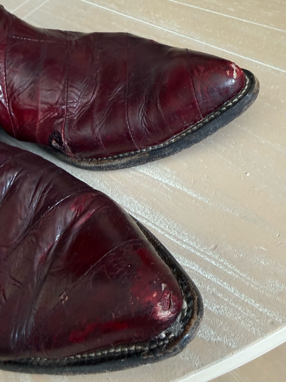 Nocona|Men's Western leather cowboy boots Black & Burgundy,textured•••size 11.5 - Picture 16 of 16